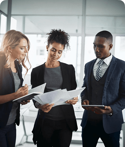 Business professionals collaborating
