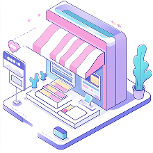 Digital storefront illustration